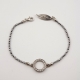 Bracciale ematite argento, zirconi cubici