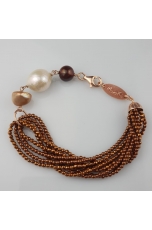 Bracciale ematite bronzo, perle di fiume