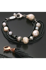 Bracciale Ematite, perle di fiume