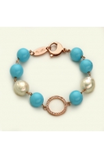 bracciale turchese, perle baocche