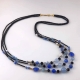 Chanel a 3 fili, agata blu, agata nera