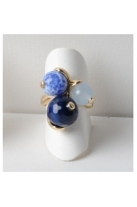 Anello agata blu, agata  web, giada celeste