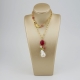 Ciondolo perla barocca, agata ruby