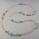 Collana amazzonite, ossidiana, perle di fiume