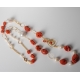 Collana corallo rosso, perle di fiume