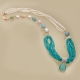 Collana giada tiffany, perle di fiume, acquamarina multicolor